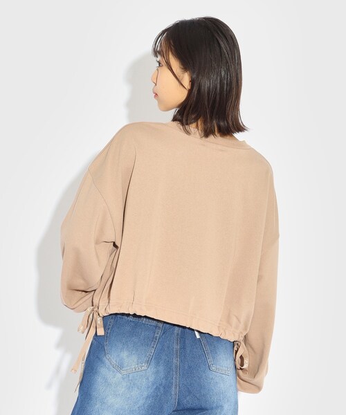 PINK-latte（ピンクラテ）の「◇リボンドロストサガラロゴ短丈裏毛