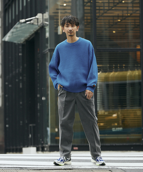 JOURNAL STANDARD relume（ジャーナルスタンダード　レリューム）の「IBERICO MERINO WOOL メッシュクルーネックニット（ニット/セーター・メンズ・バーガンディー/ブルー/ブラック/グリーン・LARGE/MEDIUM）」の11枚目の写真