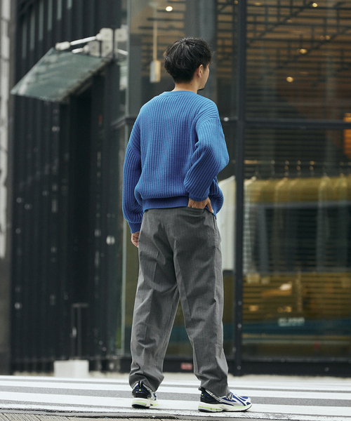 JOURNAL STANDARD relume（ジャーナルスタンダード　レリューム）の「IBERICO MERINO WOOL メッシュクルーネックニット（ニット/セーター・メンズ・バーガンディー/ブルー/ブラック/グリーン・LARGE/MEDIUM）」の13枚目の写真