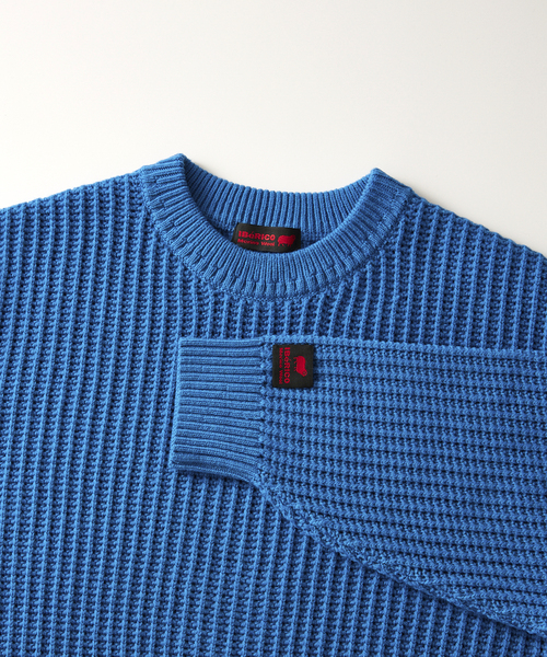 JOURNAL STANDARD relume（ジャーナルスタンダード　レリューム）の「IBERICO MERINO WOOL メッシュクルーネックニット（ニット/セーター・メンズ・バーガンディー/ブルー/ブラック/グリーン・LARGE/MEDIUM）」の19枚目の写真