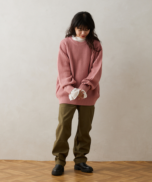 JOURNAL STANDARD relume（ジャーナルスタンダード　レリューム）の「IBERICO MERINO WOOL メッシュクルーネックニット（ニット/セーター・メンズ・バーガンディー/ブルー/ブラック/グリーン・LARGE/MEDIUM）」の20枚目の写真