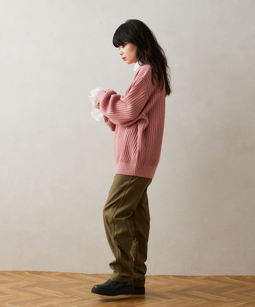 JOURNAL STANDARD relume（ジャーナルスタンダード　レリューム）の「IBERICO MERINO WOOL メッシュクルーネックニット（ニット/セーター・メンズ・バーガンディー/ブルー/ブラック/グリーン・LARGE/MEDIUM）」の21枚目の写真