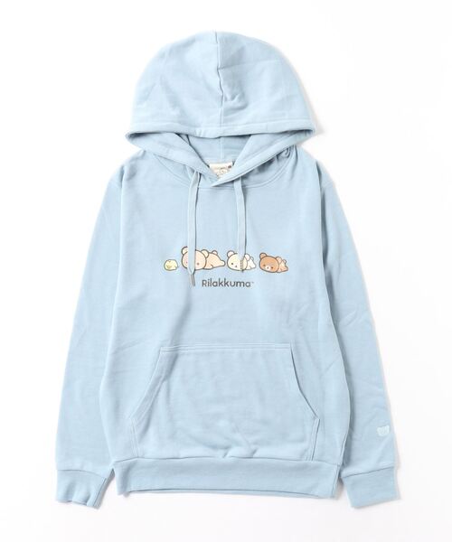 FUNALIVE(ファンアライブ)の「Rilakkuma 裏毛プルパーカー(パーカー・レディース・ライトカーキ/ライトブルー/オフホワイト/ピンク/ナチュラル/オートミール・S/M/L)」の5枚目の写真