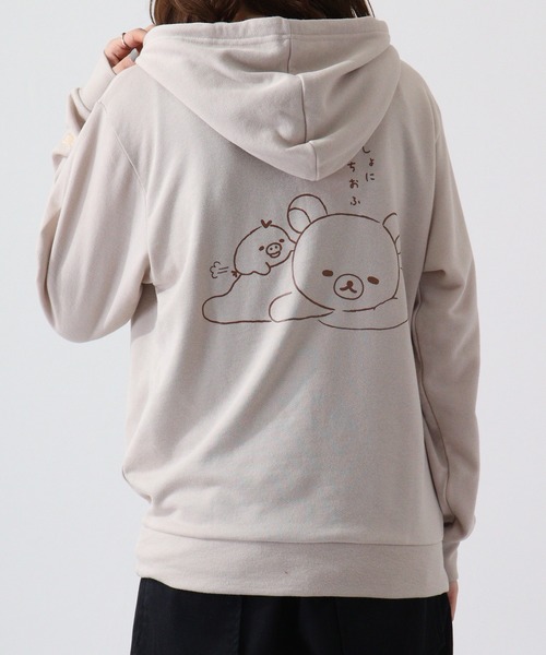 FUNALIVE(ファンアライブ)の「Rilakkuma 裏毛プルパーカー(パーカー・レディース・ライトカーキ/ライトブルー/オフホワイト/ピンク/ナチュラル/オートミール・S/M/L)」の18枚目の写真