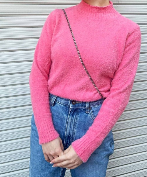 frunco(フランコ)の「【ZOZO限定】ハイネックシャギーニット(ニット/セーター・レディース・ホワイト/ピンク/ブルー/ブラック・FREE)」の4枚目の写真