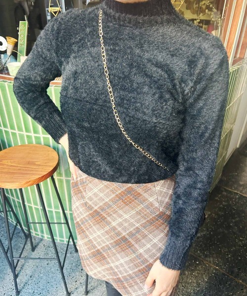 frunco(フランコ)の「【ZOZO限定】ハイネックシャギーニット(ニット/セーター・レディース・ホワイト/ピンク/ブルー/ブラック・FREE)」の2枚目の写真