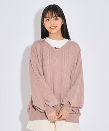 PINK-latte（ピンクラテ）の「◆フェイクレイヤードふくれJQDプルオーバー（Tシャツ/カットソー）」