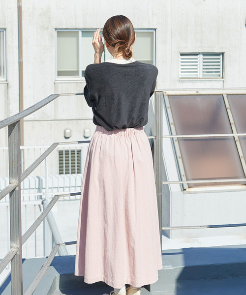 PAR ICI（パーリッシィ）の「シボコットン 切り替えスカート (セットアップ対応)（スカート・レディース・その他/チャコールグレー/ピンク・FREE）」の10枚目の写真