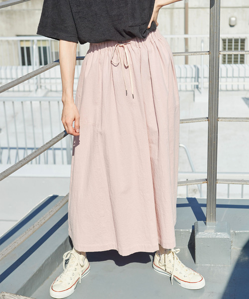 PAR ICI（パーリッシィ）の「シボコットン 切り替えスカート (セットアップ対応)（スカート・レディース・その他/チャコールグレー/ピンク・FREE）」の5枚目の写真