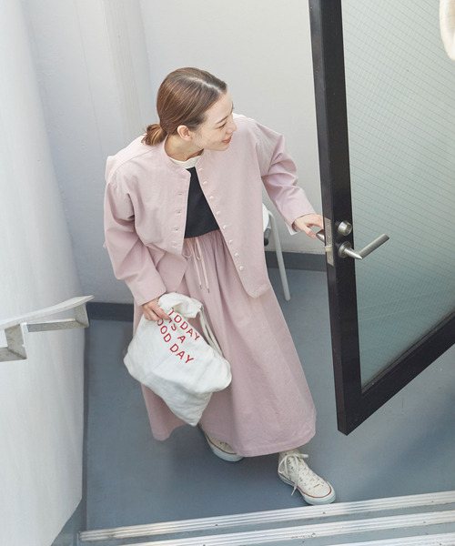 PAR ICI（パーリッシィ）の「シボコットン 切り替えスカート (セットアップ対応)（スカート・レディース・その他/チャコールグレー/ピンク・FREE）」の20枚目の写真