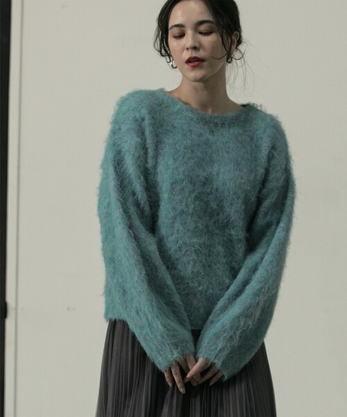 OPAQUE.CLIP（オペークドットクリップ）の「◆ふわふわ起毛シャギーニット【洗濯機洗い可】（ニット/セーター・レディース・ライトブルー/グレー/ライトベージュ・38/40/42）」の6枚目の写真