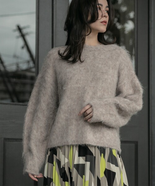 OPAQUE.CLIP（オペークドットクリップ）の「◆ふわふわ起毛シャギーニット【洗濯機洗い可】（ニット/セーター・レディース・ライトブルー/グレー/ライトベージュ・38/40/42）」の14枚目の写真
