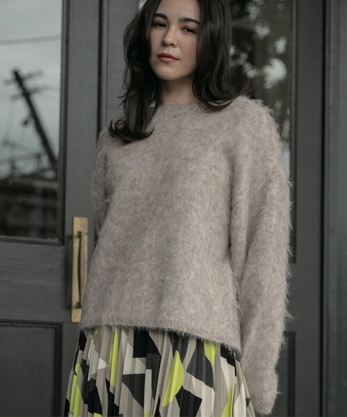 OPAQUE.CLIP（オペークドットクリップ）の「◆ふわふわ起毛シャギーニット【洗濯機洗い可】（ニット/セーター・レディース・ライトブルー/グレー/ライトベージュ・38/40/42）」の17枚目の写真