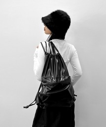 LVEU. | 【LVEU.】モードテイストナップサック / バッグ 鞄 BAG リュック ナップサック 合皮 ブラック シルバー ZOZOTOWN限定(バックパック/リュック)