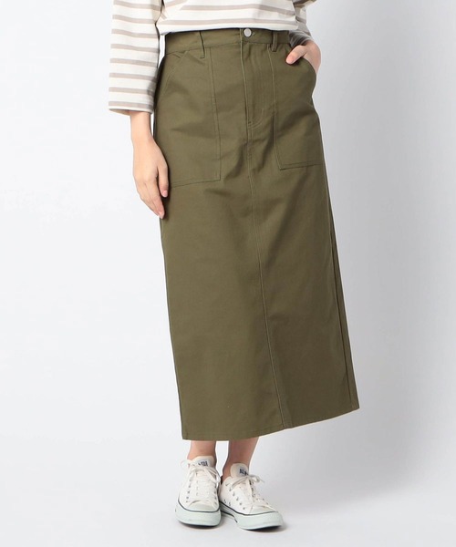 Grand PARK（グランドパーク）の「ロング丈ベイカースカート（スカート・レディース・ベージュ/ネイビー/カーキ・FREE）」の2枚目の写真