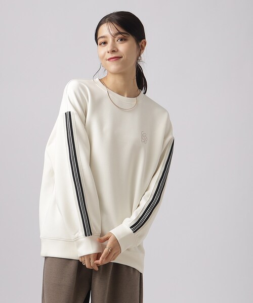 Cutie Blonde（キューティーブロンド）の「◆なめらかタッチ ライン入りデザインダンボールトップス（Tシャツ/カットソー・レディース・ブルー系その他/ホワイト系/ブラック・03/04/02）」の5枚目の写真