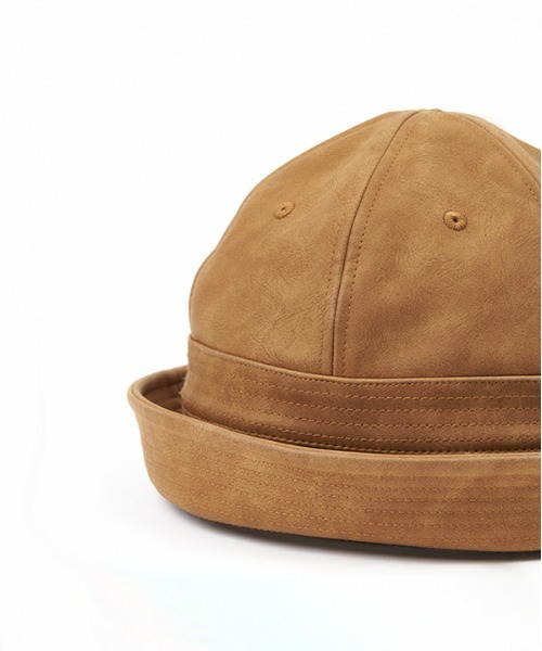 SUBLIME（サブライム）の「【SUBLIME / サブライム】フェイクレザー セーラーハット キャンプ アウトドア ユニセックス 大人カジュアル（ハット・レディース・キャメル/カーキ/グレー・FREE）」の10枚目の写真