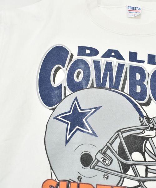 NBA/NFL/NHL/MLB（エヌビーエーエヌエフエルエヌエイチエルエムエルビー）の「【ヴィンテージ古着】90's NFL Dallas Cowboys プリント クルーネックスウェット USA製（スウェット・メンズ・ホワイト・LARGE）」の8枚目の写真