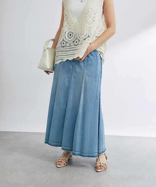 un dix cors(アンディコール)の「ストレッチデニムスカート(デニムスカート・レディース・ネイビー/ブルー/ブラック・FREE)」の15枚目の写真