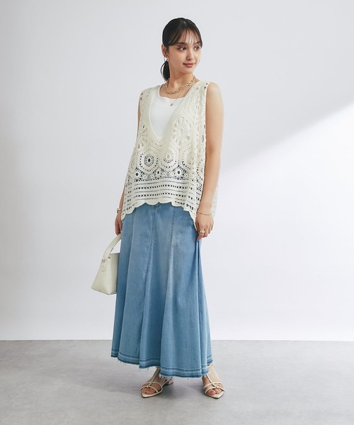 un dix cors(アンディコール)の「ストレッチデニムスカート(デニムスカート・レディース・ネイビー/ブルー/ブラック・FREE)」の16枚目の写真