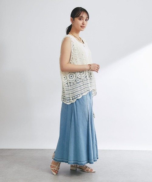 un dix cors(アンディコール)の「ストレッチデニムスカート(デニムスカート・レディース・ネイビー/ブルー/ブラック・FREE)」の17枚目の写真