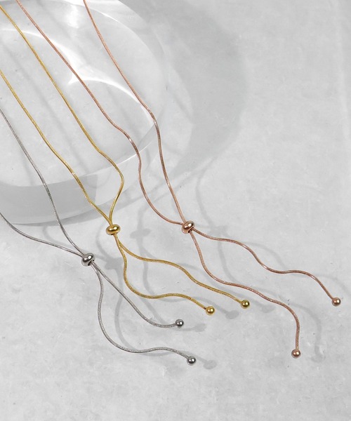 blackdia ocean(ブラックダイヤオーシャン)の「blackdia ocean 金属アレルギー対応 スライダーボウタイネックレス(ネックレス・レディース・シルバー/ゴールド/ピンクゴールド/シルバー系その他/ゴールド系その他/ピンク系その他・FREE/68cm)」の8枚目の写真