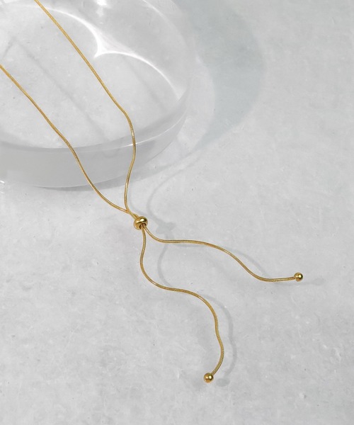 blackdia ocean(ブラックダイヤオーシャン)の「blackdia ocean 金属アレルギー対応 スライダーボウタイネックレス(ネックレス・レディース・シルバー/ゴールド/ピンクゴールド/シルバー系その他/ゴールド系その他/ピンク系その他・FREE/68cm)」の9枚目の写真