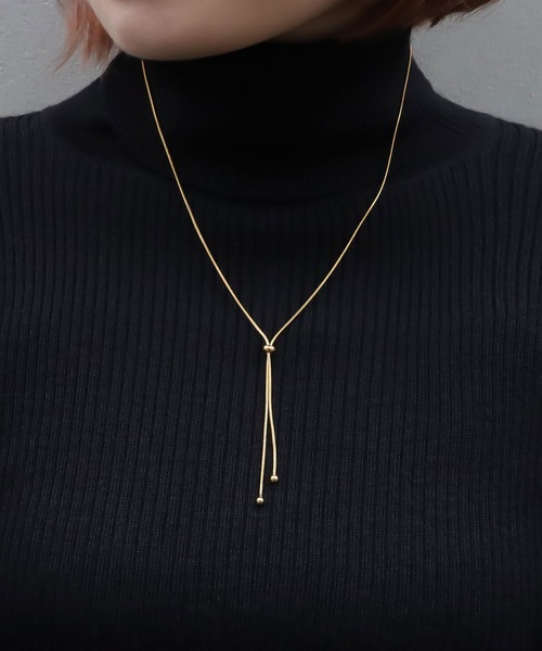 blackdia ocean(ブラックダイヤオーシャン)の「blackdia ocean 金属アレルギー対応 スライダーボウタイネックレス(ネックレス・レディース・シルバー/ゴールド/ピンクゴールド/シルバー系その他/ゴールド系その他/ピンク系その他・FREE/68cm)」の13枚目の写真