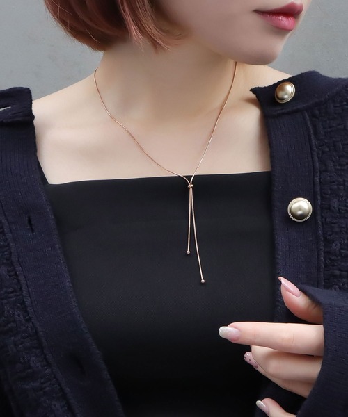 blackdia ocean(ブラックダイヤオーシャン)の「blackdia ocean 金属アレルギー対応 スライダーボウタイネックレス(ネックレス・レディース・シルバー/ゴールド/ピンクゴールド/シルバー系その他/ゴールド系その他/ピンク系その他・FREE/68cm)」の14枚目の写真