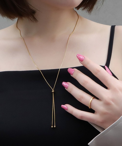 blackdia ocean(ブラックダイヤオーシャン)の「blackdia ocean 金属アレルギー対応 スライダーボウタイネックレス(ネックレス・レディース・シルバー/ゴールド/ピンクゴールド/シルバー系その他/ゴールド系その他/ピンク系その他・FREE/68cm)」の18枚目の写真