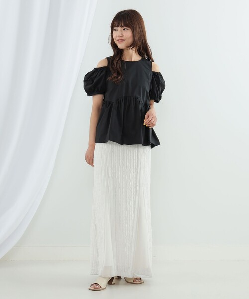 Ray BEAMS（レイビームス）の「Ray BEAMS / ショルダー オープン ブラウス（シャツ/ブラウス・レディース・ブラック/ホワイト/ロイヤルブルー・ONE SIZE）」の12枚目の写真