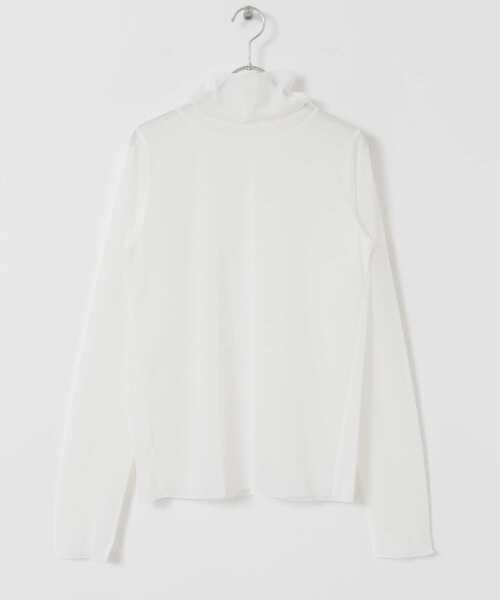 F by ROSSO（エフバイロッソ）の「F by ROSSO　シアーハイネックプルオーバー（Tシャツ/カットソー・レディース・ネイビー/オフホワイト・FREE）」の16枚目の写真