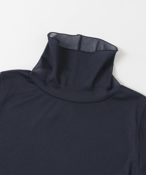 F by ROSSO（エフバイロッソ）の「F by ROSSO　シアーハイネックプルオーバー（Tシャツ/カットソー・レディース・ネイビー/オフホワイト・FREE）」の18枚目の写真