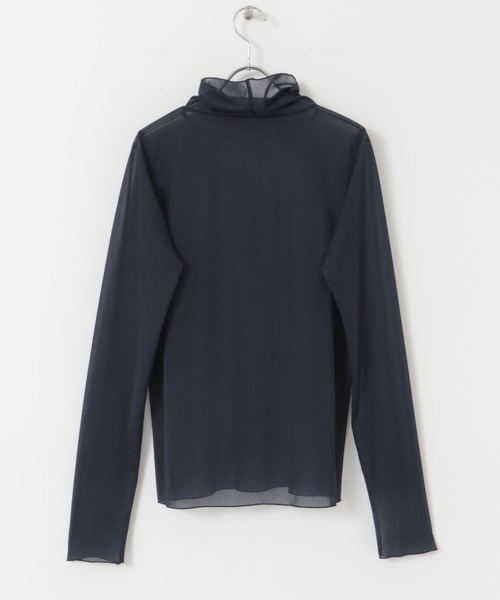 F by ROSSO（エフバイロッソ）の「F by ROSSO　シアーハイネックプルオーバー（Tシャツ/カットソー・レディース・ネイビー/オフホワイト・FREE）」の19枚目の写真
