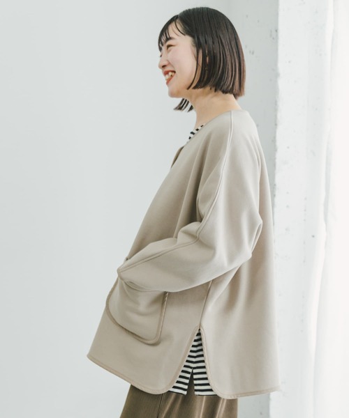 新品!!UR アーバンリサーチ 裏起毛 麻混 カバーオール カーキ 38 (M) 送料510円☆URBAN RESEARCH ジャケット リネン スプリング 春物 ka★ ITEMS URBANRESEARCH（アイテムズ アーバンリサーチ）の「『UR GREEN