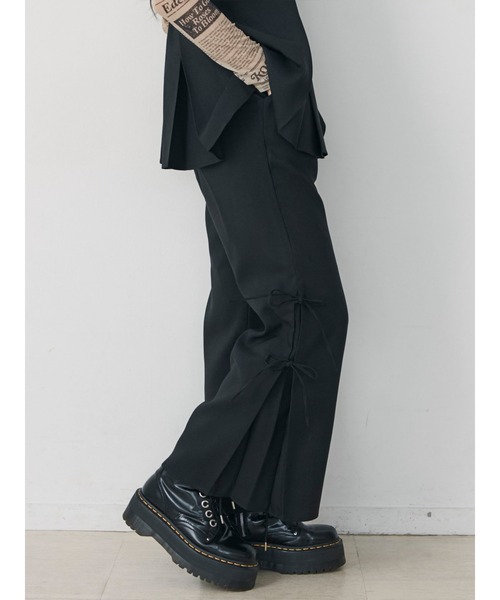 jouetie（ジュエティ）の「ギンガムパターンサイドリボンパンツ【セットアップ対応】（その他パンツ・レディース・ブラック/ピンク/ブルー・MEDIUM）」の2枚目の写真