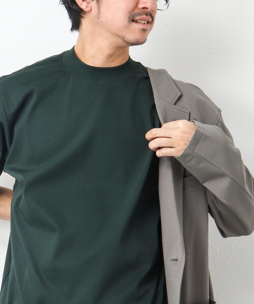 NOLLEY’S(ノーリーズ)の「《ビジカジ対応》シルケットスムース / 天竺 ジャケット用Tシャツ(Tシャツ/カットソー・メンズ・ネイビー/ブラック/ホワイト/ホワイト系その他/ダークグリーン/チャコールグレー・S/M/L/XL)」の5枚目の写真