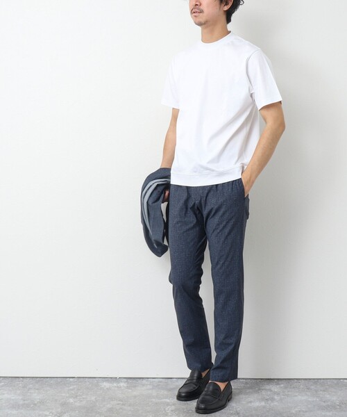 NOLLEY’S(ノーリーズ)の「《ビジカジ対応》シルケットスムース / 天竺 ジャケット用Tシャツ(Tシャツ/カットソー・メンズ・ネイビー/ブラック/ホワイト/ホワイト系その他/ダークグリーン/チャコールグレー・S/M/L/XL)」の8枚目の写真