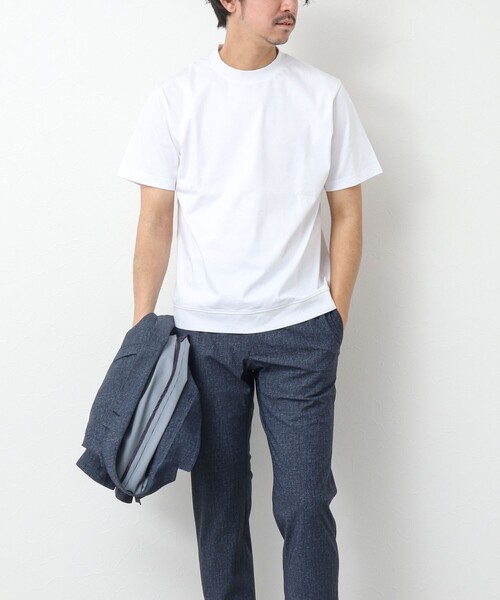NOLLEY’S(ノーリーズ)の「《ビジカジ対応》シルケットスムース / 天竺 ジャケット用Tシャツ(Tシャツ/カットソー・メンズ・ネイビー/ブラック/ホワイト/ホワイト系その他/ダークグリーン/チャコールグレー・S/M/L/XL)」の9枚目の写真