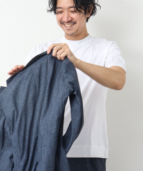NOLLEY’S(ノーリーズ)の「《ビジカジ対応》シルケットスムース / 天竺 ジャケット用Tシャツ(Tシャツ/カットソー・メンズ・ネイビー/ブラック/ホワイト/ホワイト系その他/ダークグリーン/チャコールグレー・S/M/L/XL)」の14枚目の写真