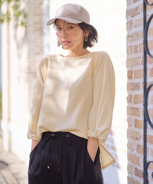 ANY(エニィ)の「ジャガード袖ねじりプルオーバー(Tシャツ/カットソー・レディース・アイボリー系/サックスブルー系/ライトイエロー系・3/2)」の8枚目の写真