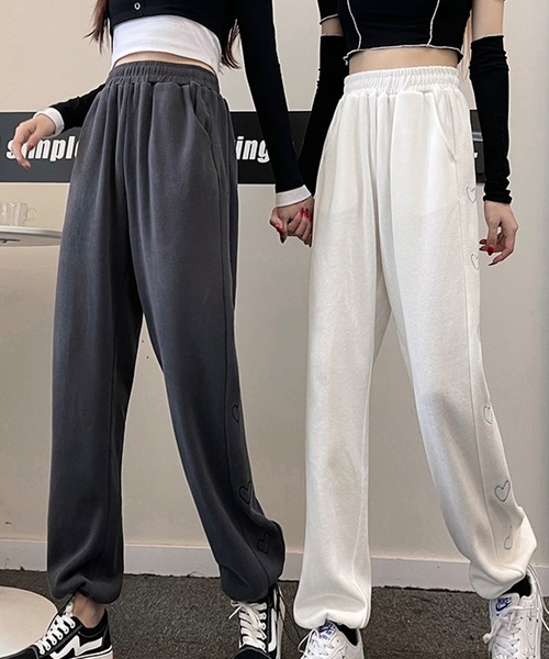SHEPP(シープ)の「サイドハートライン スウェットパンツ(スウェットパンツ・レディース・ホワイト/ライトグレー/チャコール/ブラック・S/M/L)」の8枚目の写真