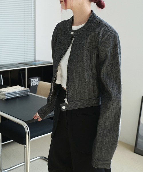 ジップアップ’90sミニマリズムクラシックデイリーデニムジャケット（テーラードジャケット）｜UNE MANSION（ユヌマンション）