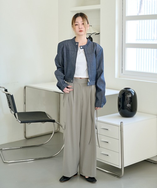 ジップアップ’90sミニマリズムクラシックデイリーデニムジャケット（テーラードジャケット）｜UNE MANSION（ユヌマンション）