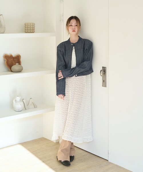 ジップアップ’90sミニマリズムクラシックデイリーデニムジャケット（テーラードジャケット）｜UNE MANSION（ユヌマンション）