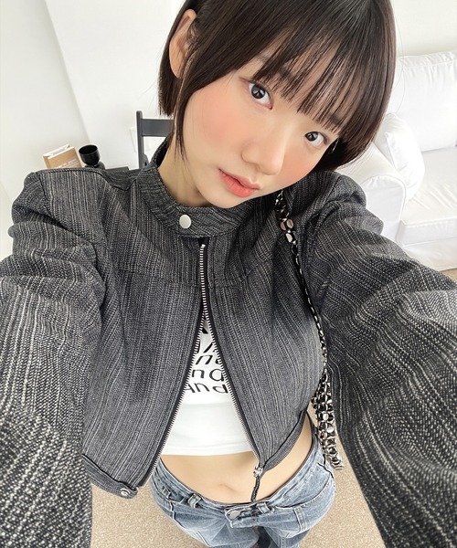 ジップアップ’90sミニマリズムクラシックデイリーデニムジャケット（テーラードジャケット）｜UNE MANSION（ユヌマンション）