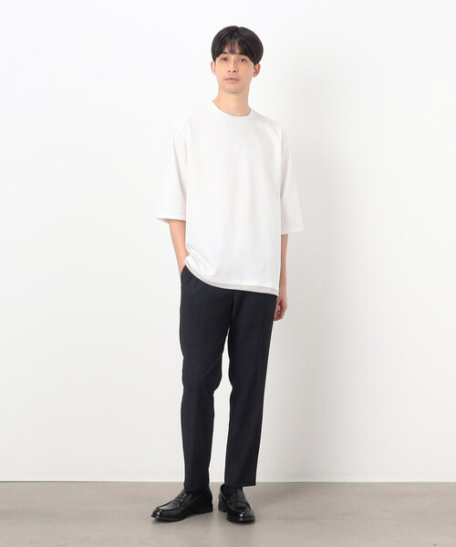 COMME CA ISM(コムサイズム)の「フェイクレイヤード 七分袖 Tシャツ(Tシャツ/カットソー・メンズ・ミント/グレイッシュベージュ/ブラック/ホワイト・MEDIUM/LARGE/X-LARGE)」の5枚目の写真