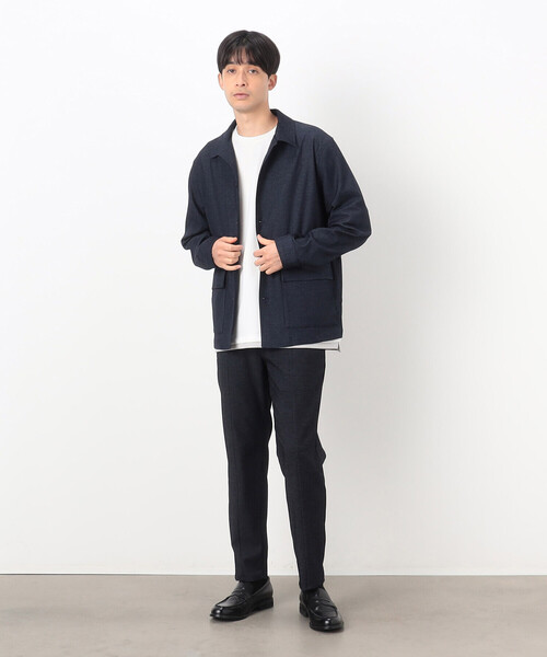 COMME CA ISM(コムサイズム)の「フェイクレイヤード 七分袖 Tシャツ(Tシャツ/カットソー・メンズ・ミント/グレイッシュベージュ/ブラック/ホワイト・MEDIUM/LARGE/X-LARGE)」の6枚目の写真