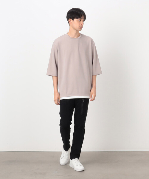 COMME CA ISM(コムサイズム)の「フェイクレイヤード 七分袖 Tシャツ(Tシャツ/カットソー・メンズ・ミント/グレイッシュベージュ/ブラック/ホワイト・MEDIUM/LARGE/X-LARGE)」の12枚目の写真