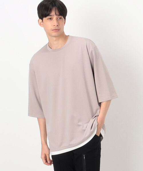 COMME CA ISM(コムサイズム)の「フェイクレイヤード 七分袖 Tシャツ(Tシャツ/カットソー・メンズ・ミント/グレイッシュベージュ/ブラック/ホワイト・MEDIUM/LARGE/X-LARGE)」の13枚目の写真